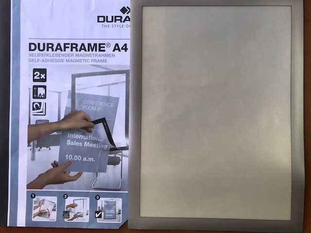 Ramka informacyjna magnetyczna samoprzylepna DURAFRAME A4 srebrna