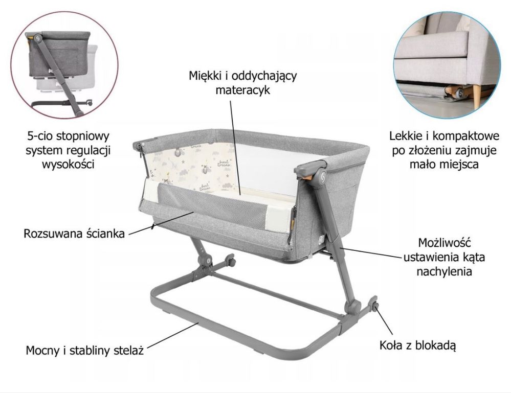 Łóżeczko dostawne Skiddou Natt