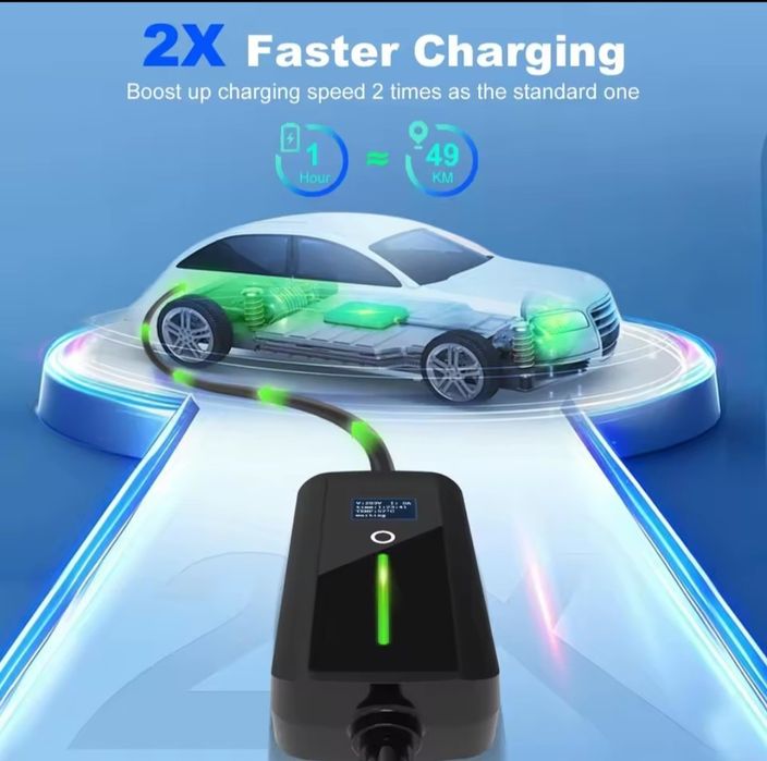 Carregador Portátil Eletricos 7 kw - 32A - c/ Bolsa e 5 METROS CABO