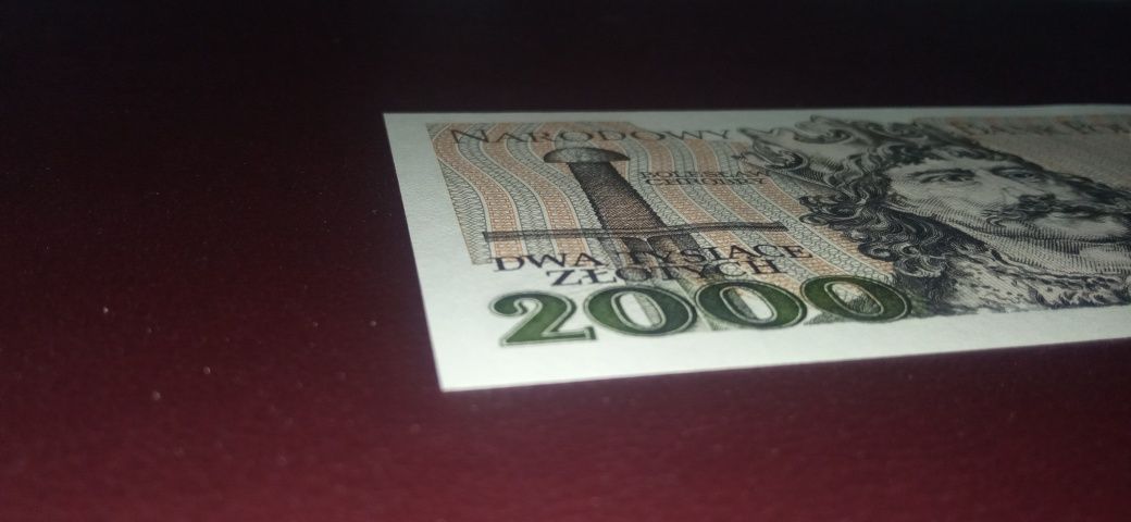 AA seria 2000 zł banknot PRL UNC