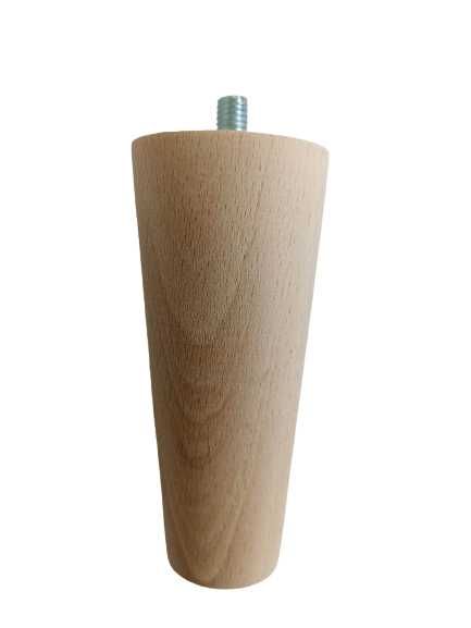 Noga meblowa toczona marchewka stożek 10 cm ze śrubą M8
