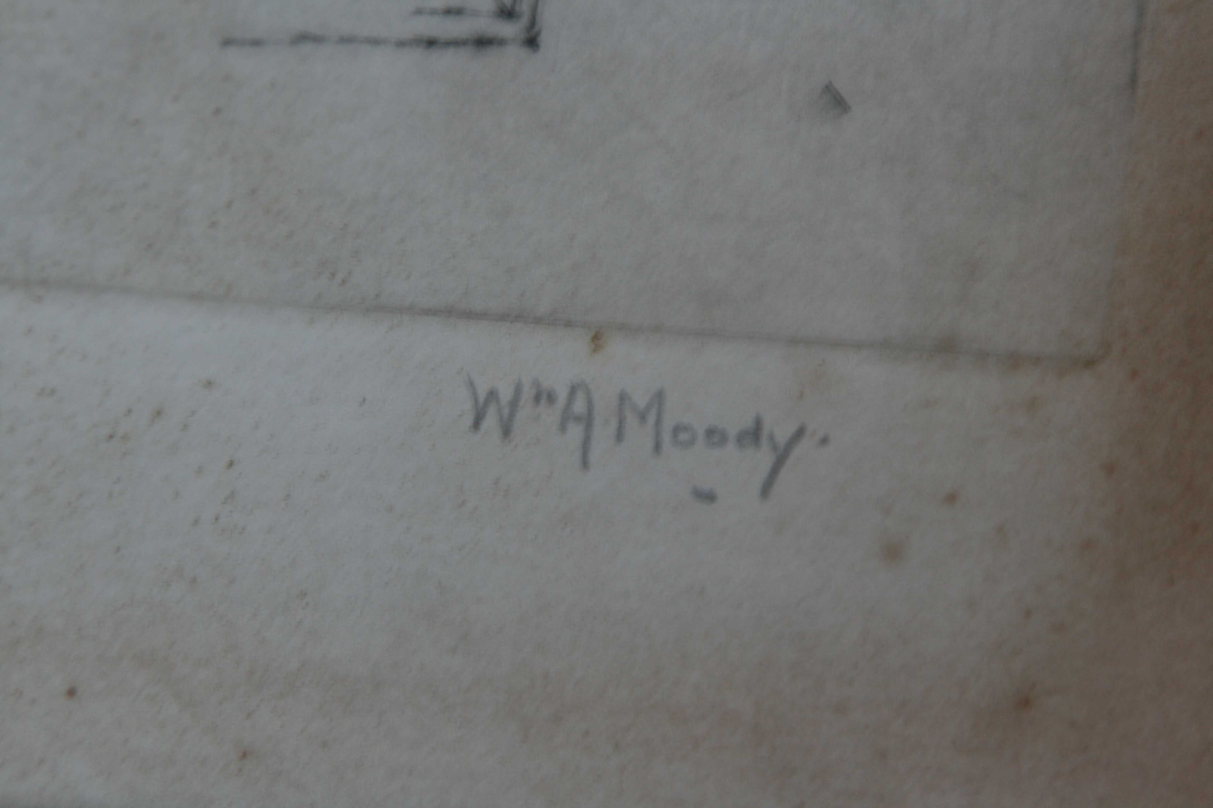 Akwaforta W. A. Moody Port Isaac w Kornwalii, połowa XX  w.