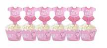 Papilotki owijki toppery baby shower narodziny x6