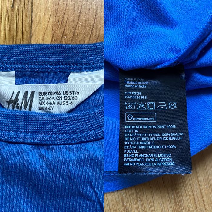 Bawełniana koszulka z długim rękawem 110/116 cm H&M
