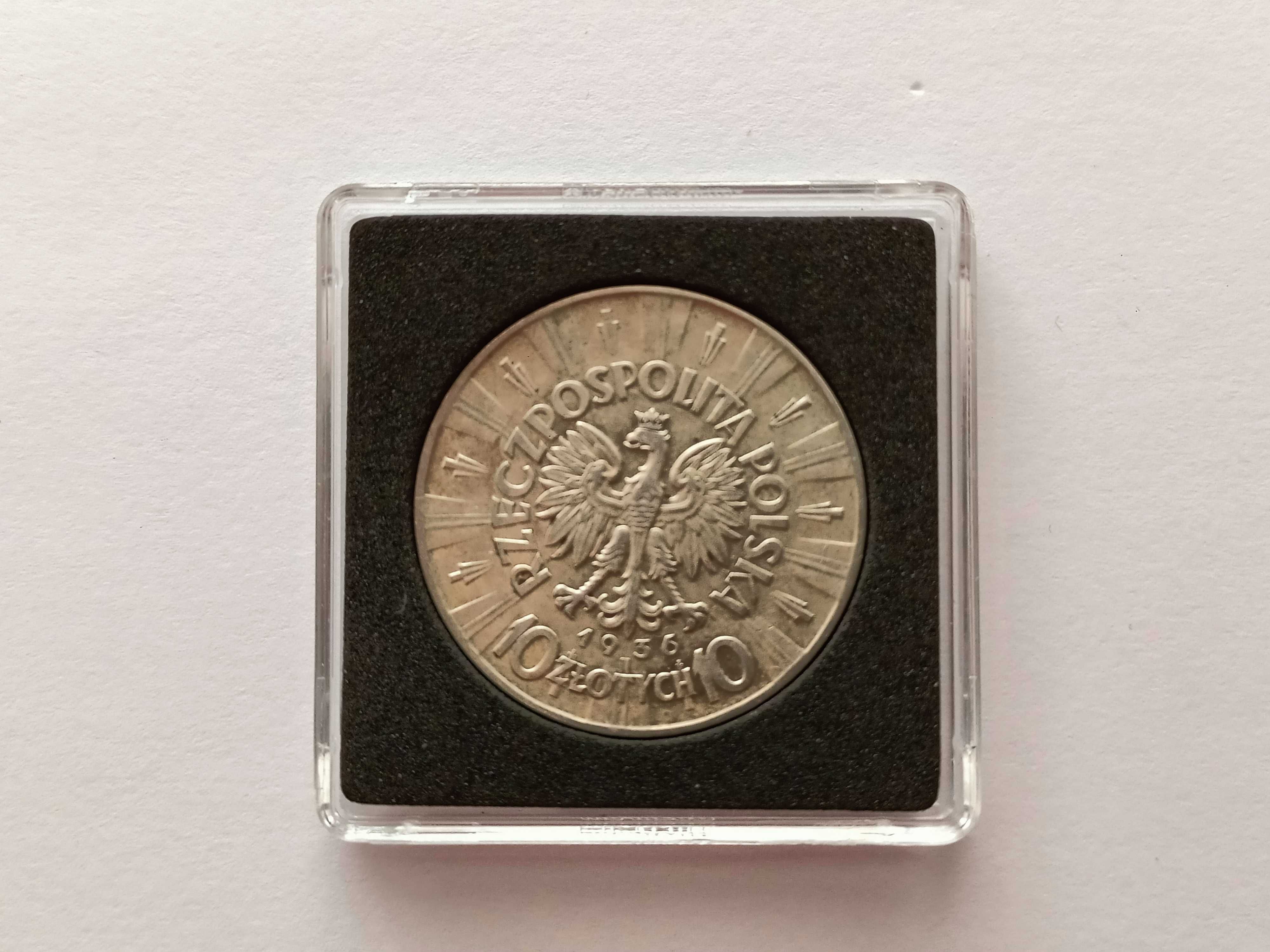 10 złotych 1936 Marszałek J. P . oryginał Srebro