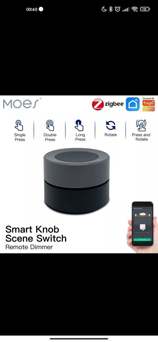 Botão inteligente cenas zigbee