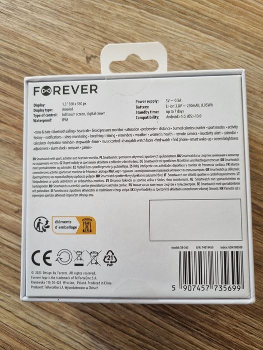 Smartwatch forever forevive 5