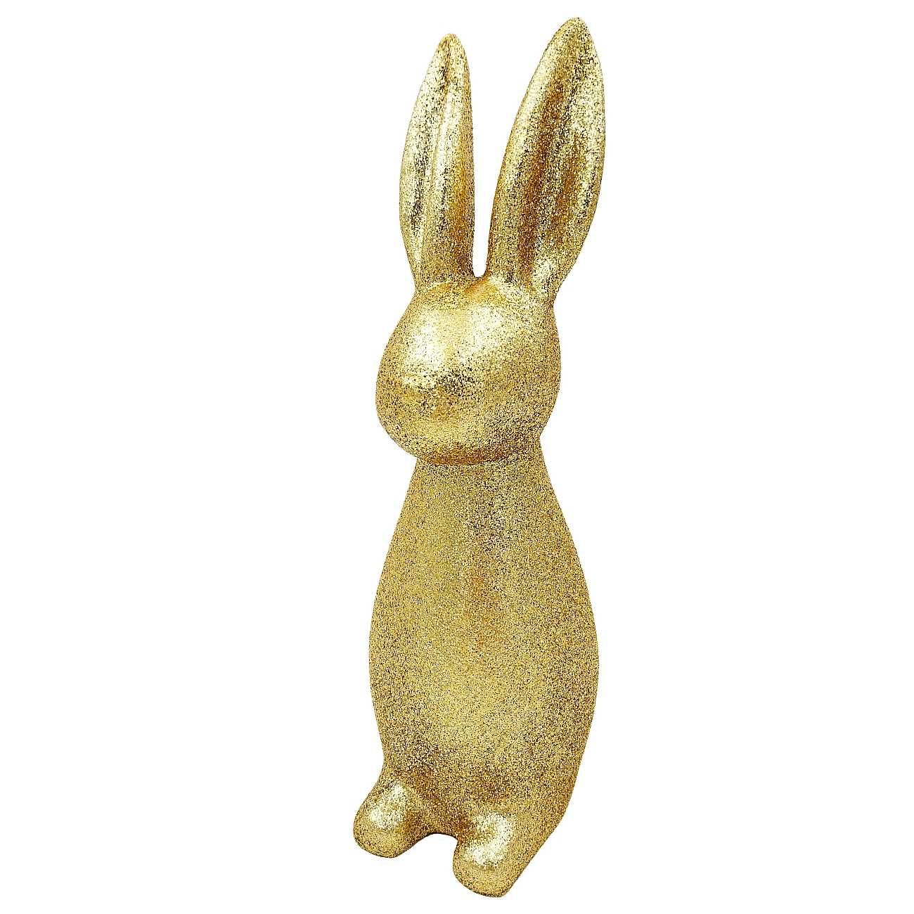 Zajączek wielkanocny złoty brokatowy królik do stroika 30 cm