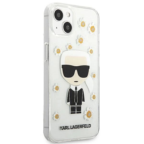 Etui Karl Lagerfeld Flower Ikonik Karl na iPhone 13 mini - przezroczys