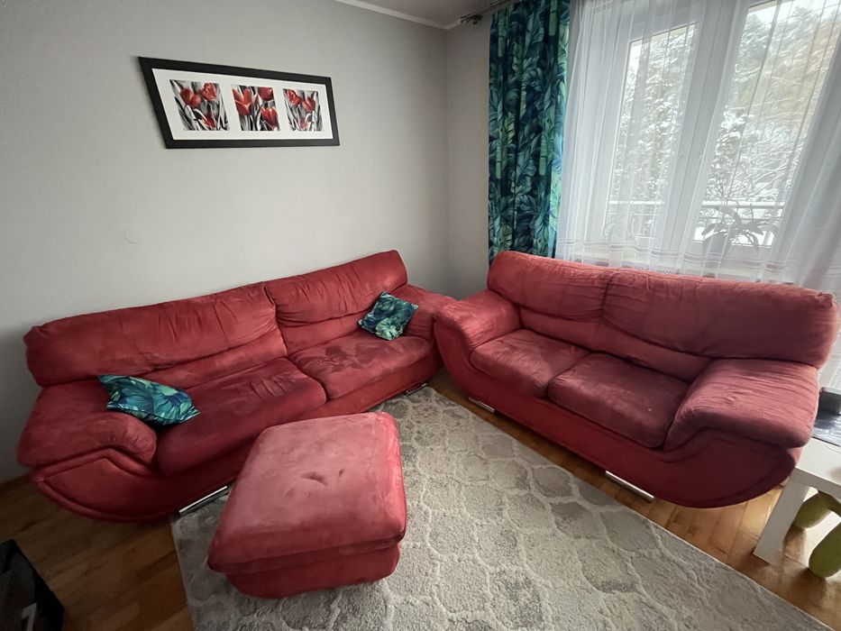 Sofy dwie i pufa