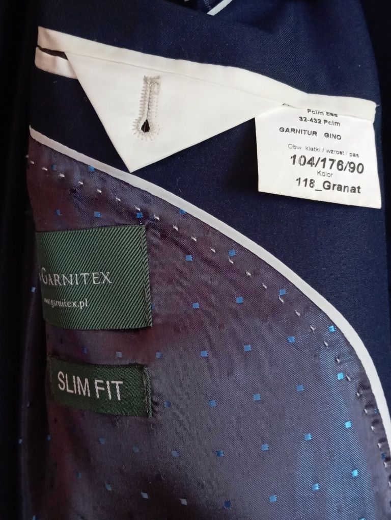 Garnitur męski slim fit 176 cm