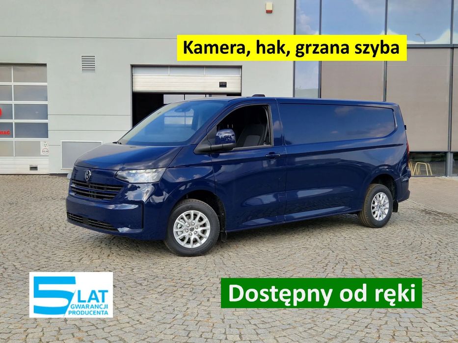 Volkswagen Transporter  T7; 150 KM; furgon; hak; kamera; 3-osobowy; grzana szyba