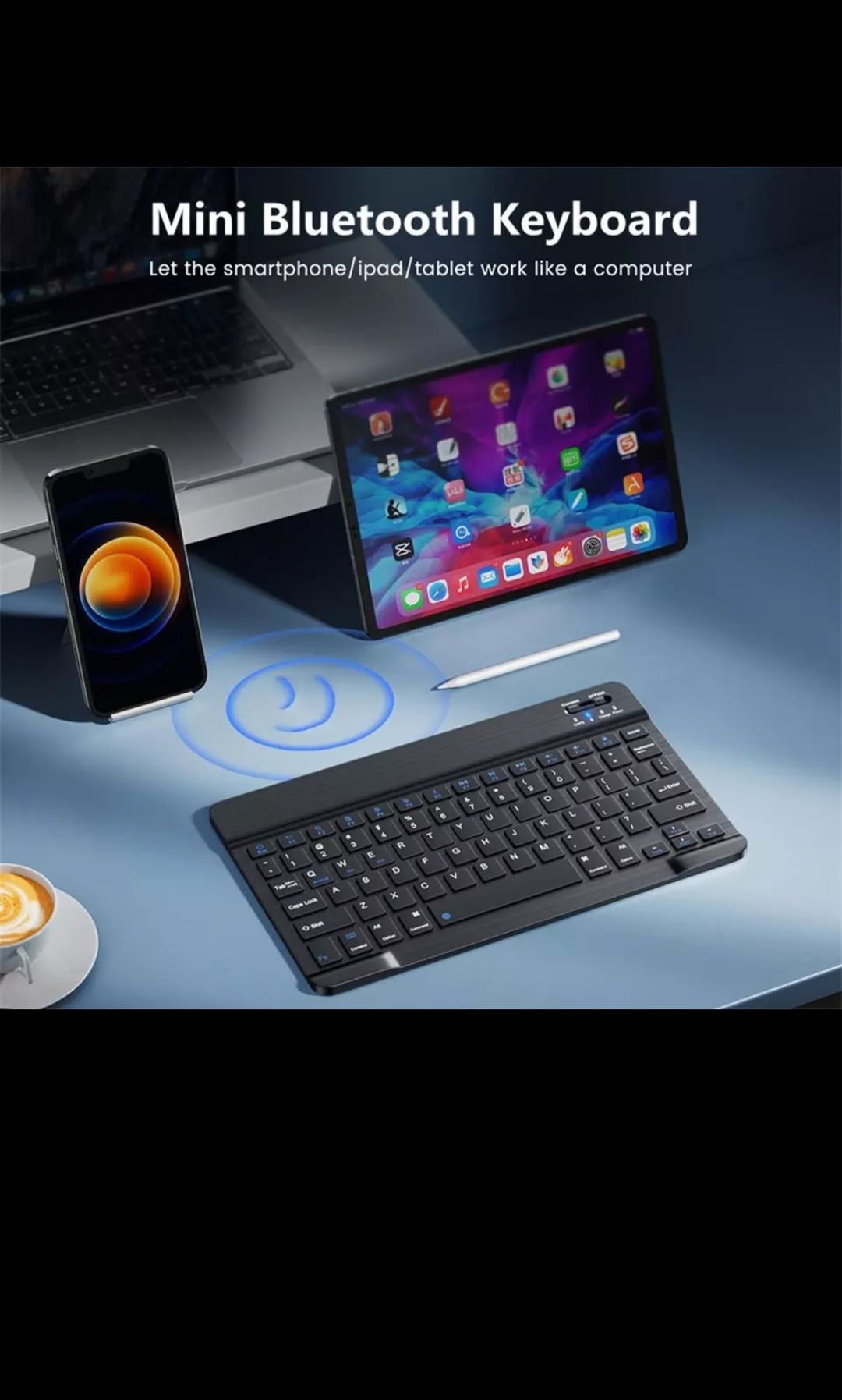 Teclado Bluetooth para pc e telemoveis