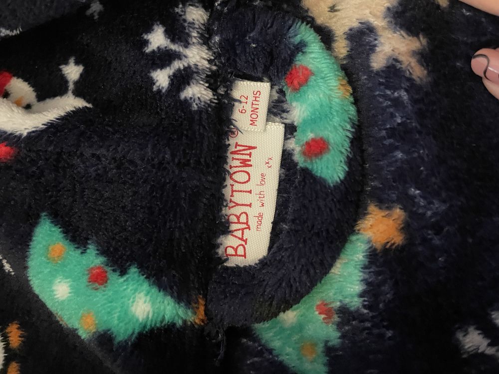 Szlafrok w bałwanki choinki śnieżynki zima unisex