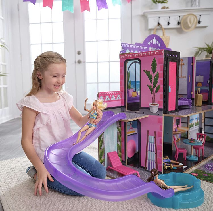 KidKraft Wooden Hotel Waterslide Dollhouse.Льльковий готель 20276