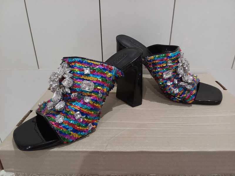 klapki na słupku marki ASOS roz. 38 wkładka 24 cm