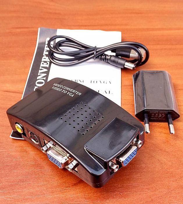 НОВЫЙ видео конвертер к монитору S-video,AV-VGA (RCA/тюльпан на VGA)
