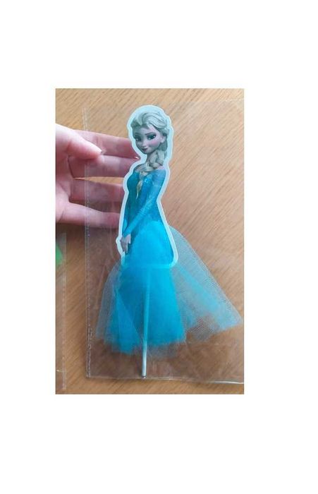 Topper na tort Kraina Lodu Elza w tiulowej sukience
