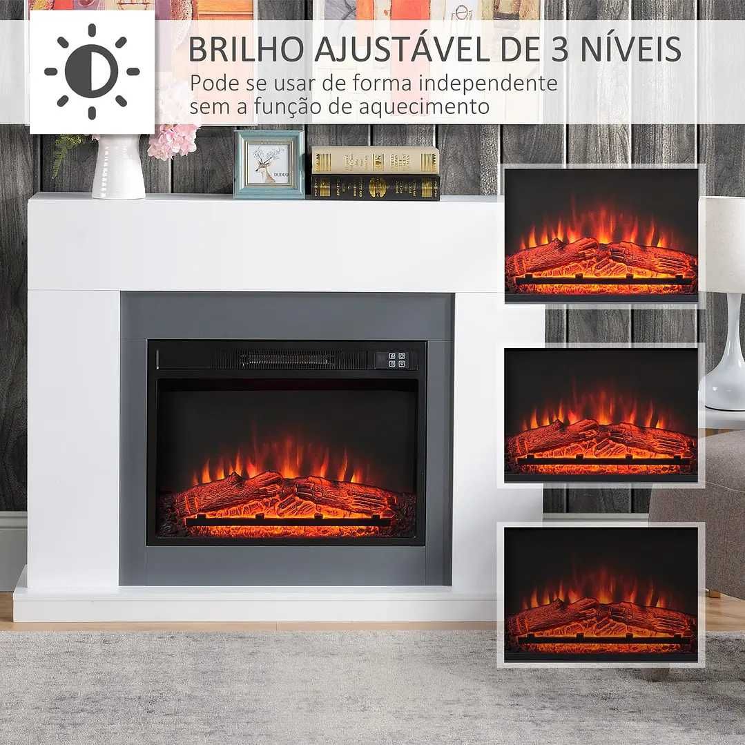 Lareira Elétrica 1800 a 2000W Chama Ajustável.