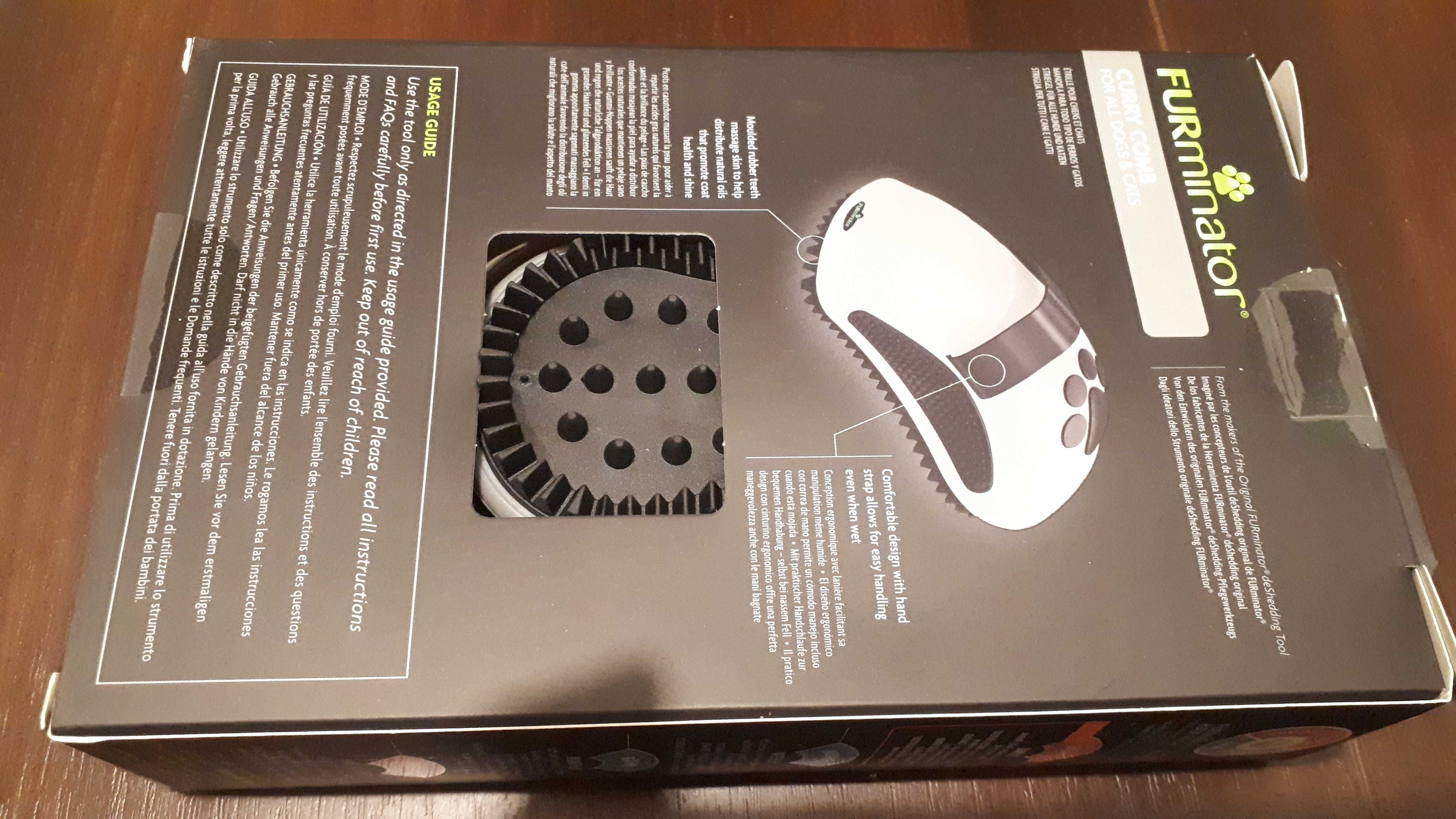 Furminator Curry comb, narzędzie do pielęgnacji sierści kota/psa, nowe