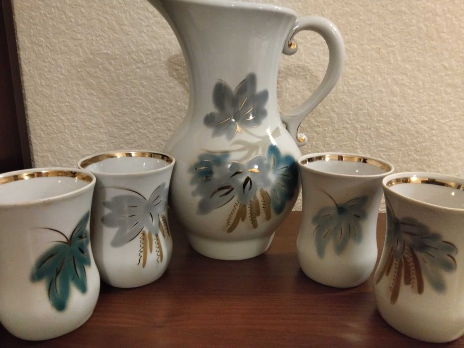 Чайний порцеляновий сервіз Баранівка, перламутр позолота розпис