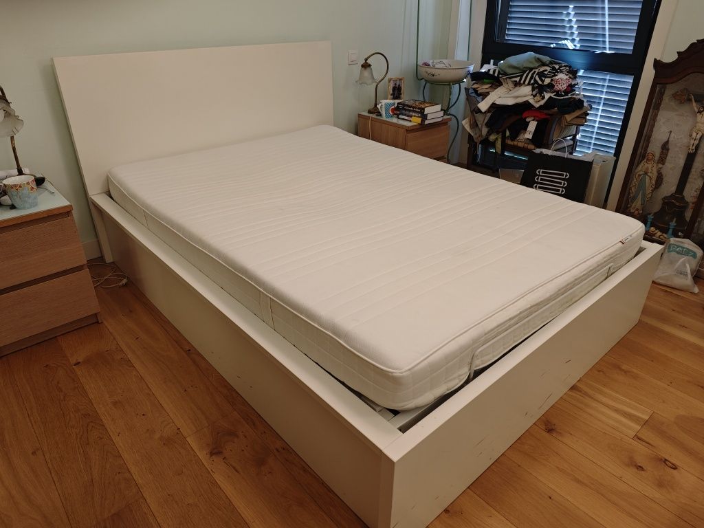 MALM Estrutura de cama com arrumação branca IKEA, 140x200 cm
Estrutura