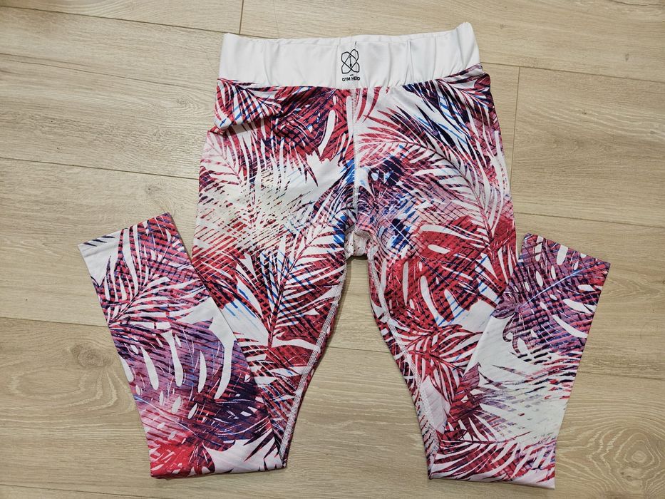 Legginsy Gym Hero w różowe wzory rozmiar M, stan idealny