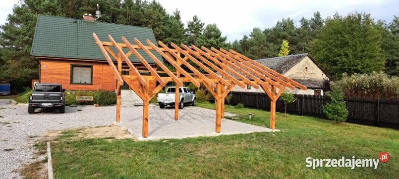 Wiata drewniana konstrukcja pod fotowoltaikę