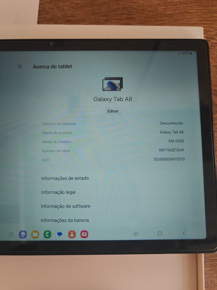 Samsung Galaxy Tab A8 LTE 10.4 Preto 4GB/128GB C/Garantia