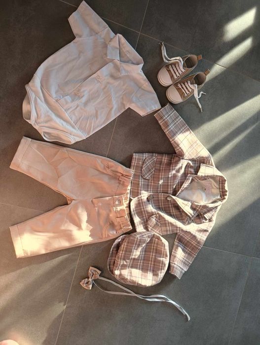 Garniturek do chrztu kratka jesny beż r.68