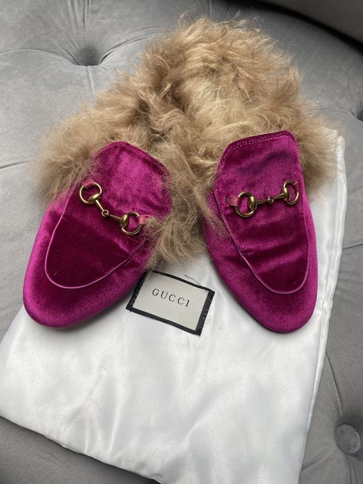Slippersy Gucci z futerkiem