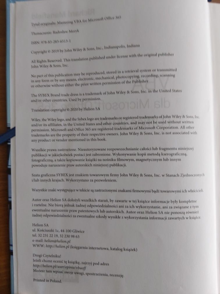 VBA dla Microsoft Office 365 i Office 2019