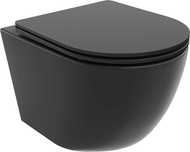 Miska WC CATANIA rimless BLACK deska UF duroplast ITALY NANO coating