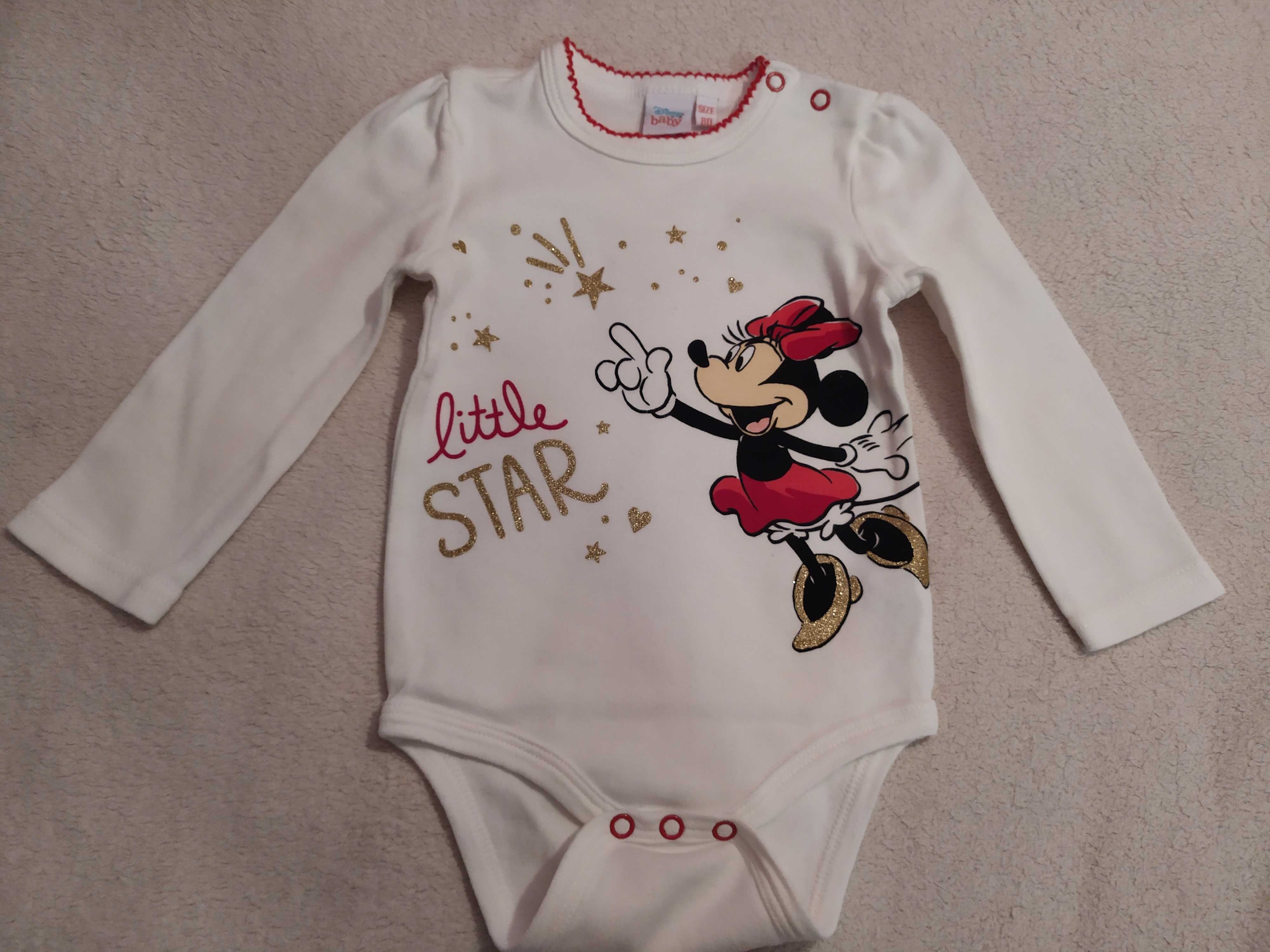 Nowe body z długim rękawem, leginsy, Disney 2 sztuki, 80 cm