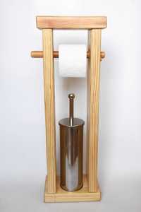 stojak drewniany łazienkowy na papier lub szczotkę