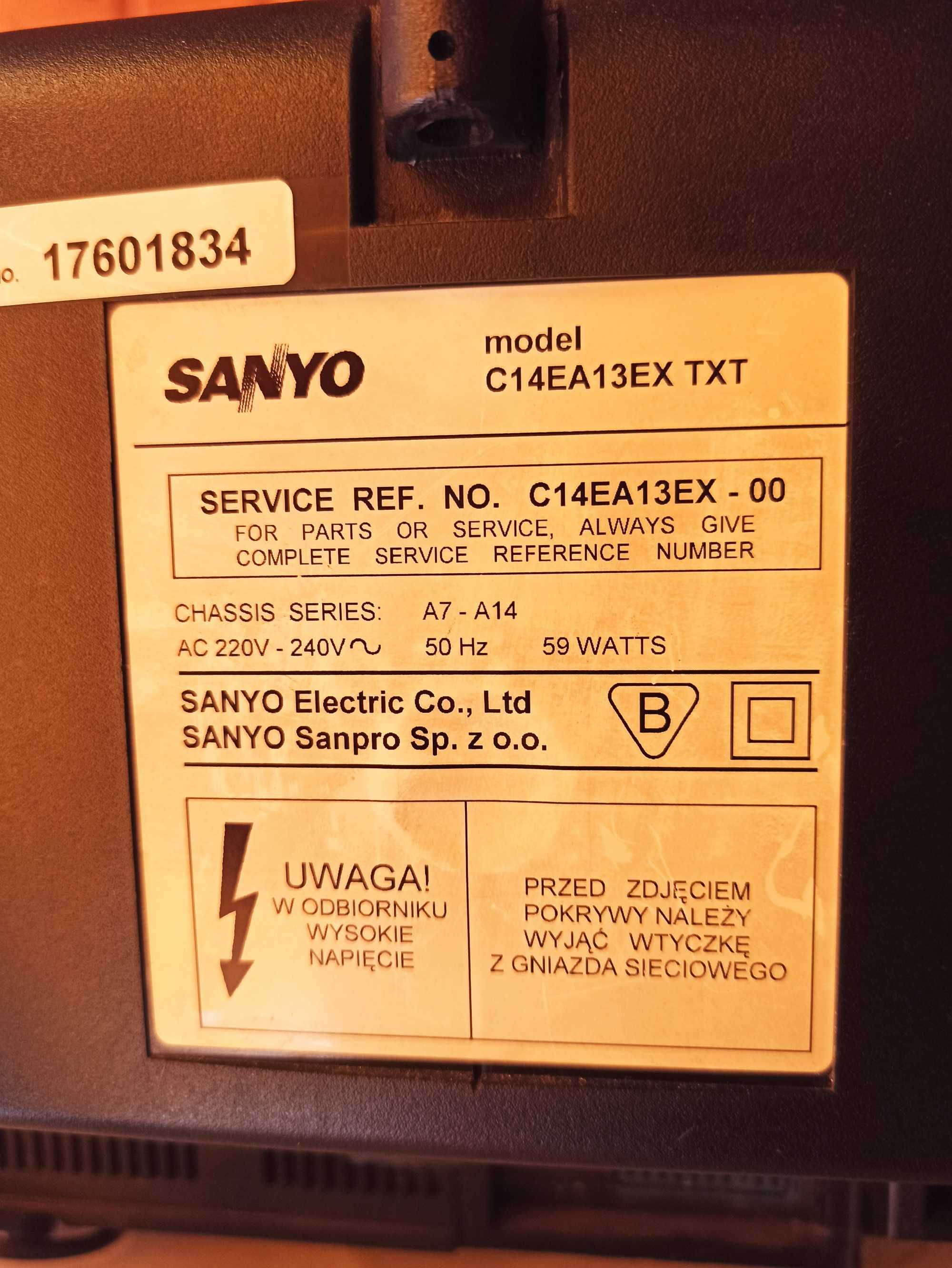 Telewizor SANYO. Model C14EA13EX TXT