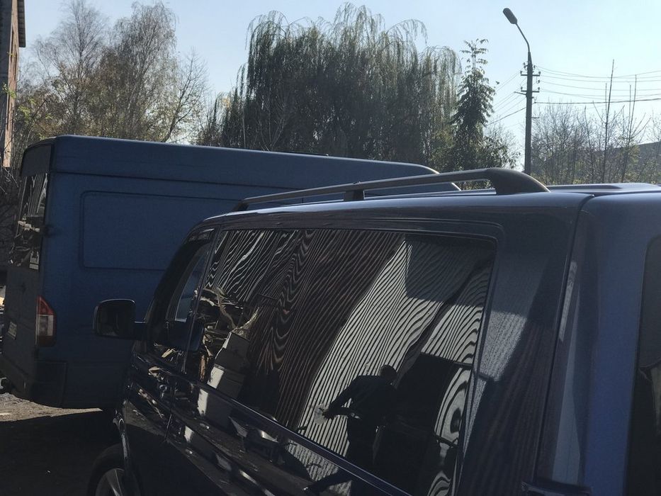 Volkswagen T5, T6 Transporter Рейлинги дуги на крышу (багажник) черные