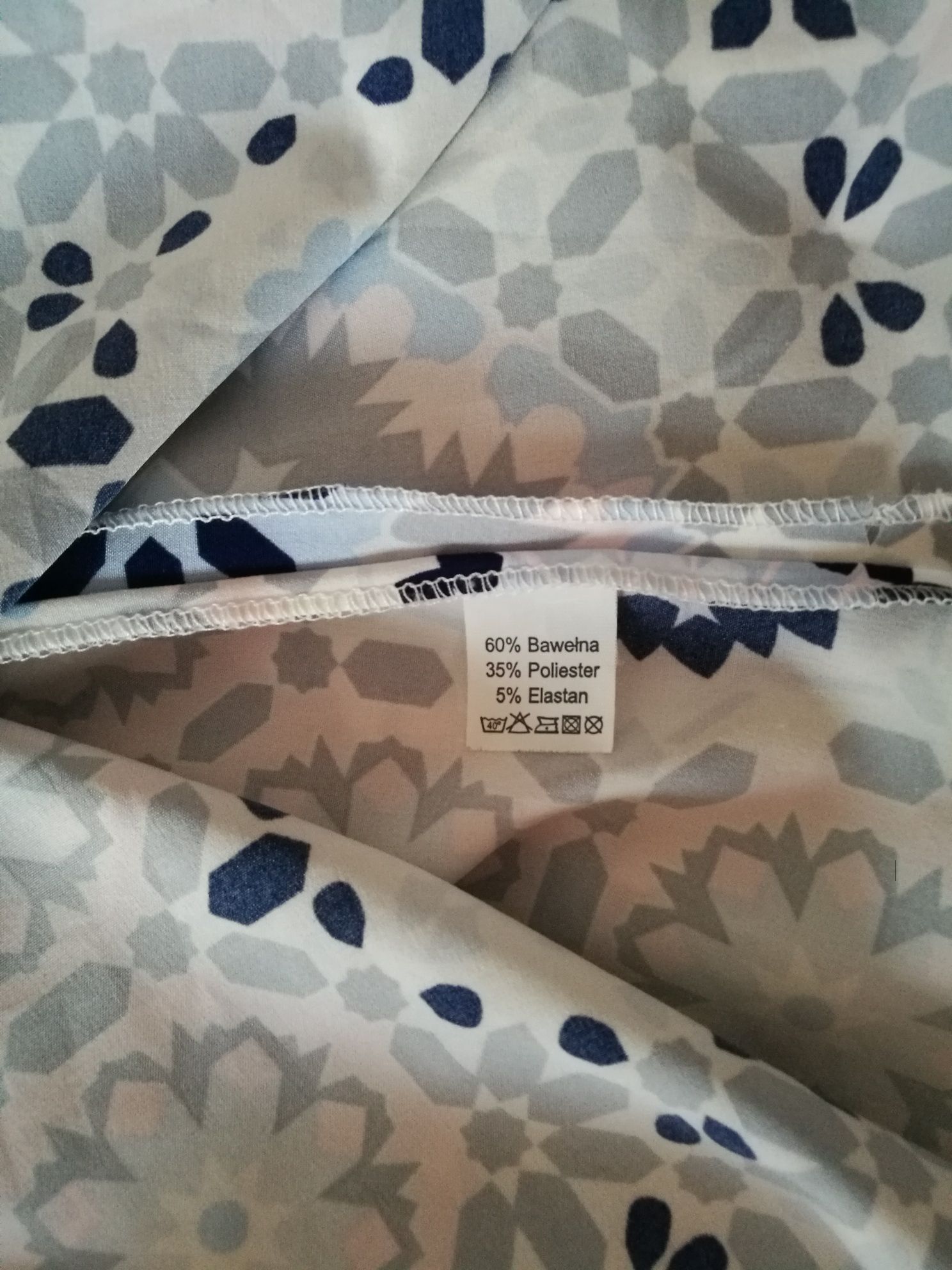 Tunika koszulowa boho, piękny wzór 46