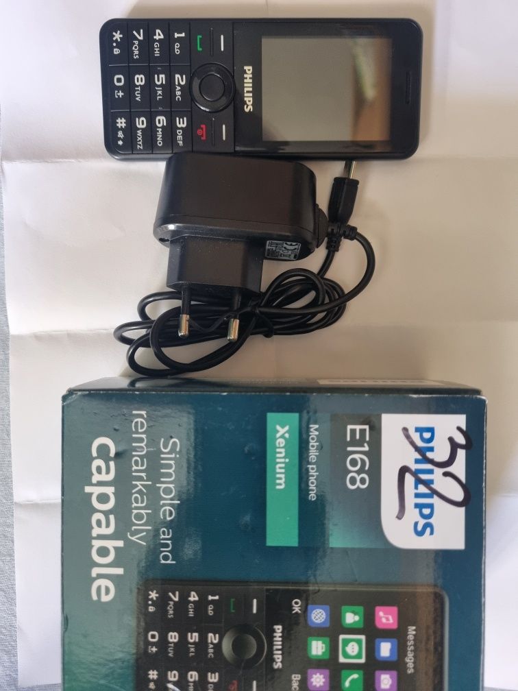 Philips E168 telefon klawiszowy klasyczny do pracy, dla seniora