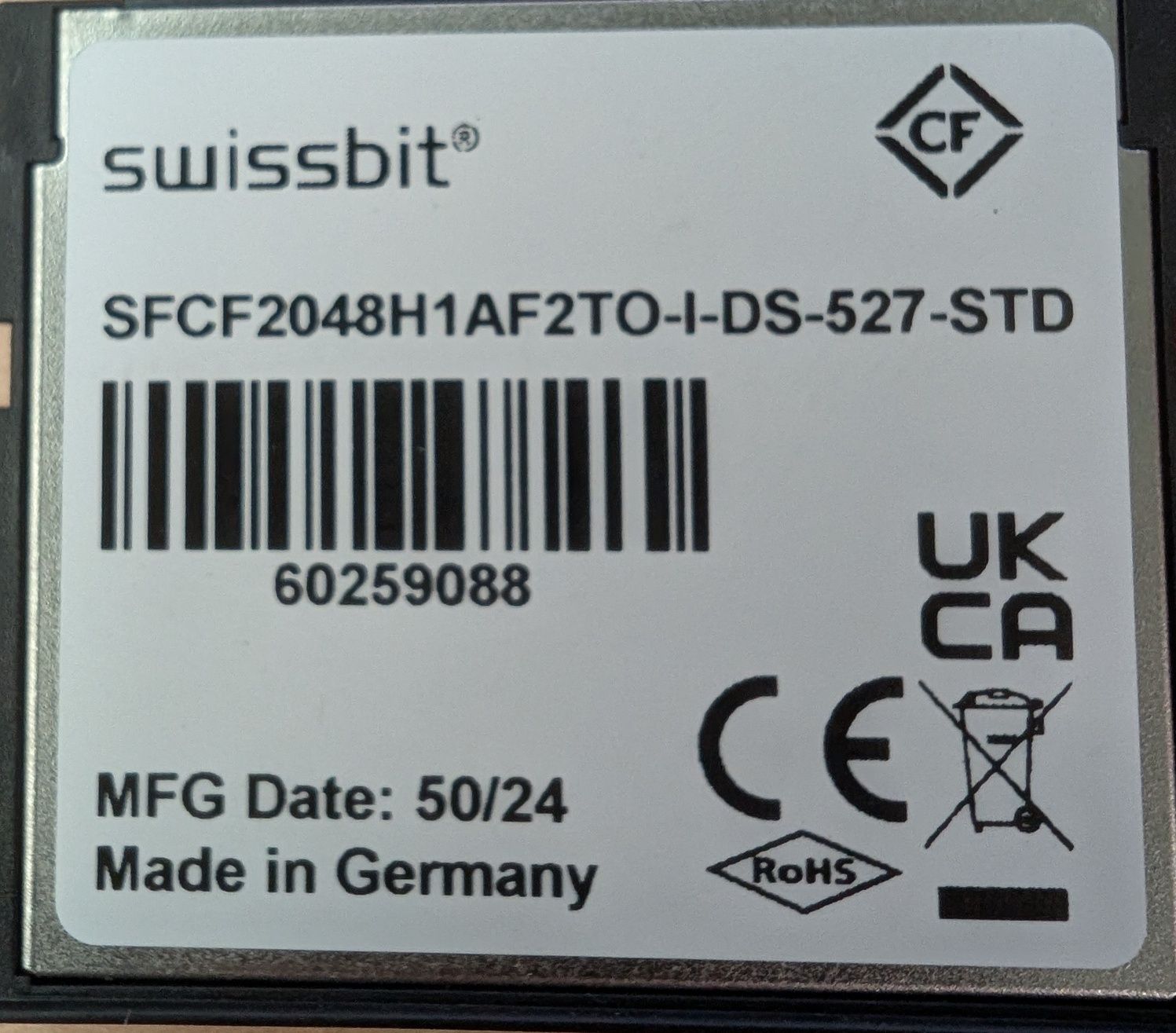 Swissbit karta pamięci przemysłowa 2gb