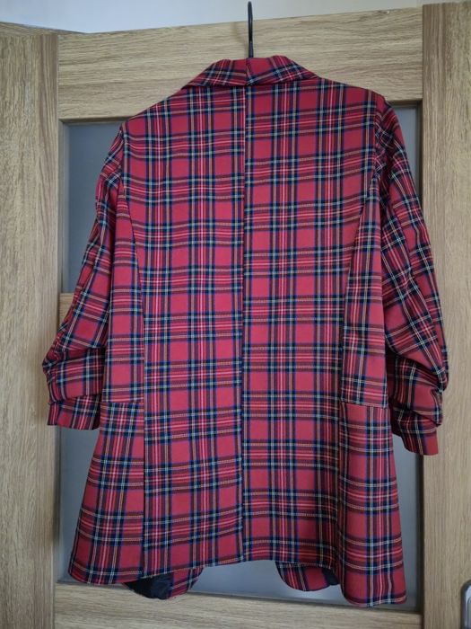 Marynarka Żakiet czerwony w kratę M / L