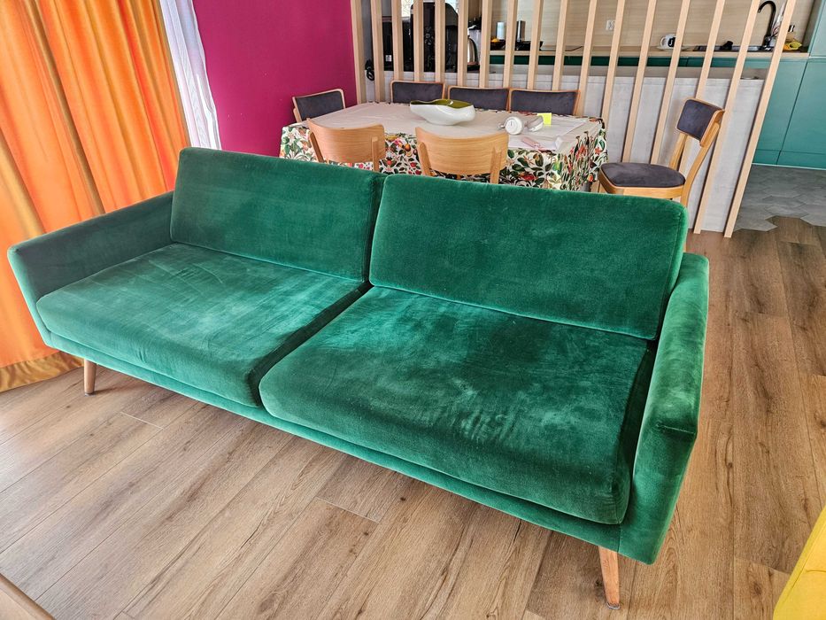 Sofa Glädje 3-osobowa, butelkowa zieleń Sz:216cm