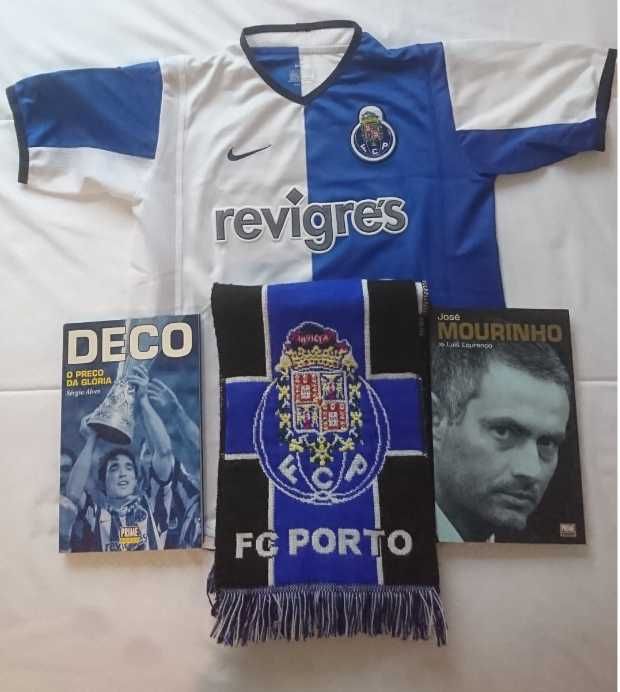 Pack FCP: livro Deco + Livro Mourinho + Cachecol + Camisola