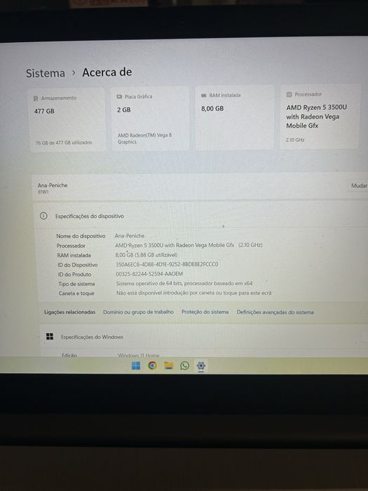 Lenovo IdeaPad 3 15ADA05 AMD Ryzen 5 3500/U8GB/480GB SSD/15.6"