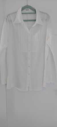 Koszula biala zapinana kołnierzyk  L/XL