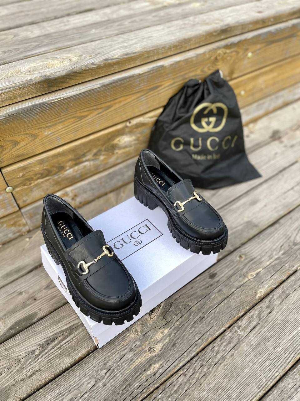 АКЦІЯ! Жіночі лофери туфлі Gucci Loafers Black (36,37,40 р.)