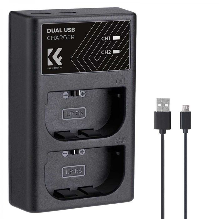 Carregador K&F Concept - Bateria Canon LP-E6NH