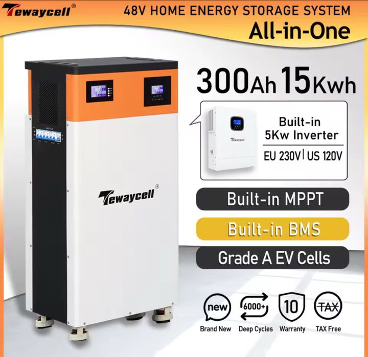 Tewaycell All-in one 15kwh magazyn energii Lifepo4 z falownikiem 5kw