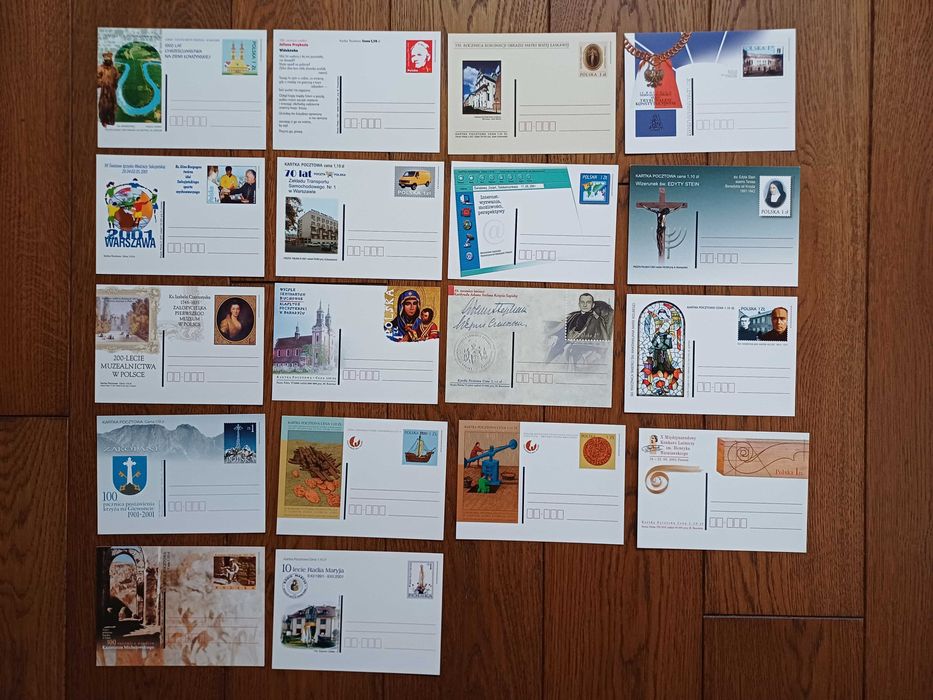 Kartki pocztowe - całostki - 2001 rok - 18 sztuk