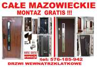 Drzwi do mieszkania wejściowe-ZEWNĘTRZNE-drewniane-metalowe z MONTAŻEM